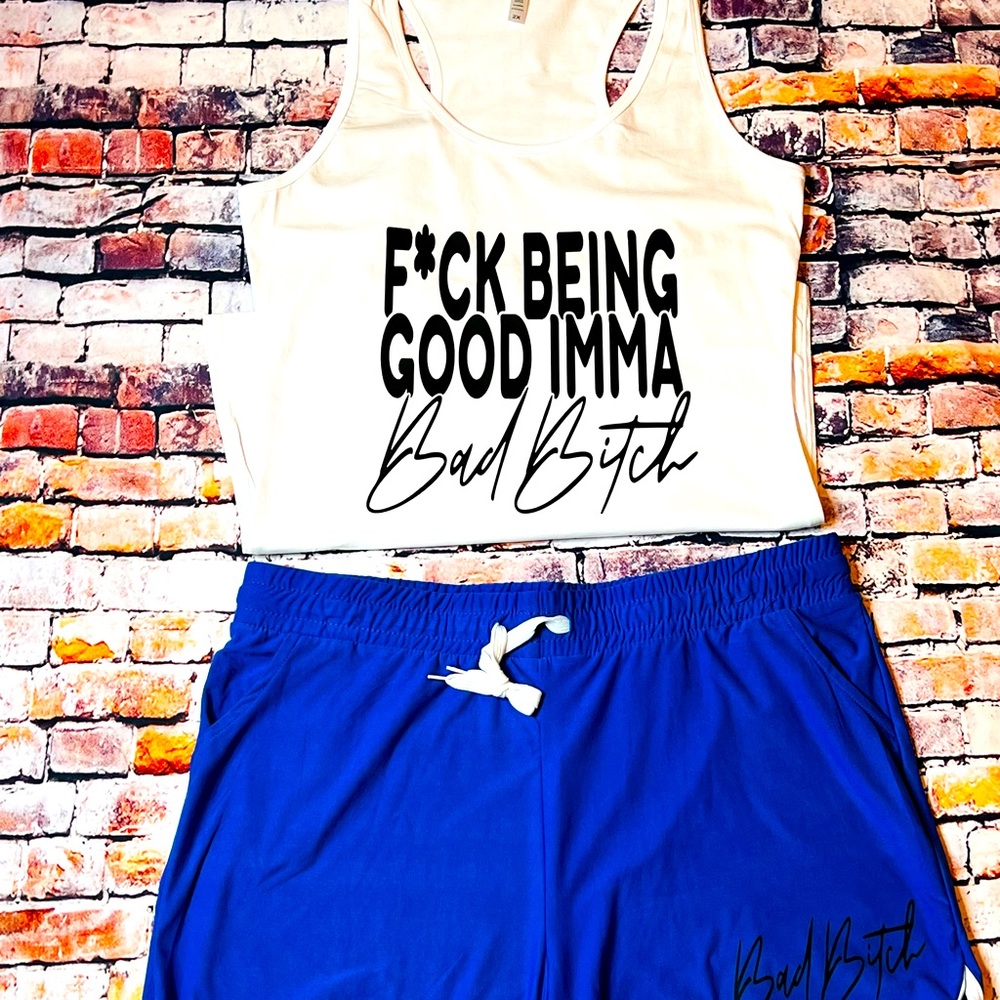 PLUS SIZE F BEING GOOD RACERBACK TANK SHORT SET